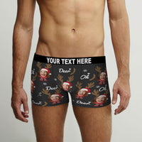 Custom Face Boxers Briefs Personalised Men's Shorts With Photo Christmas Reindeer