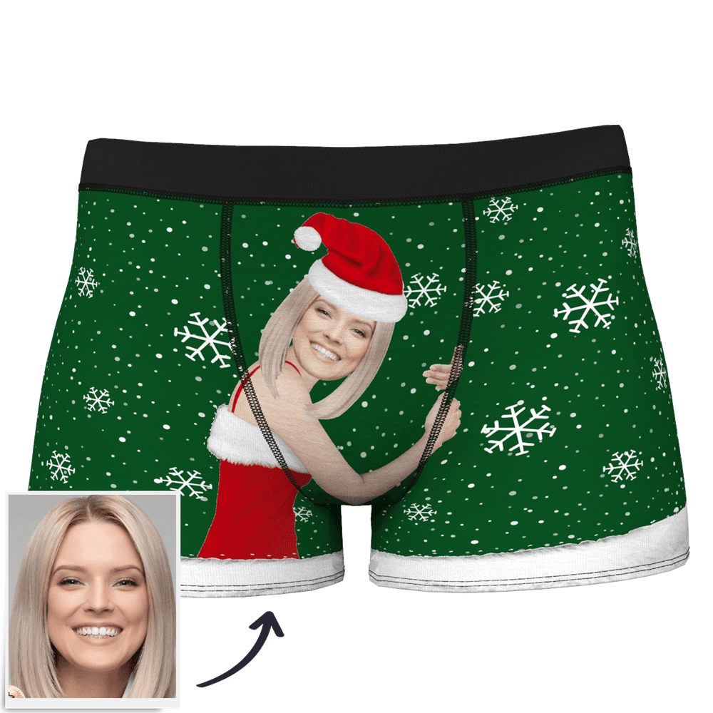 Custom Face Boxers Men's Christmas Face On Body