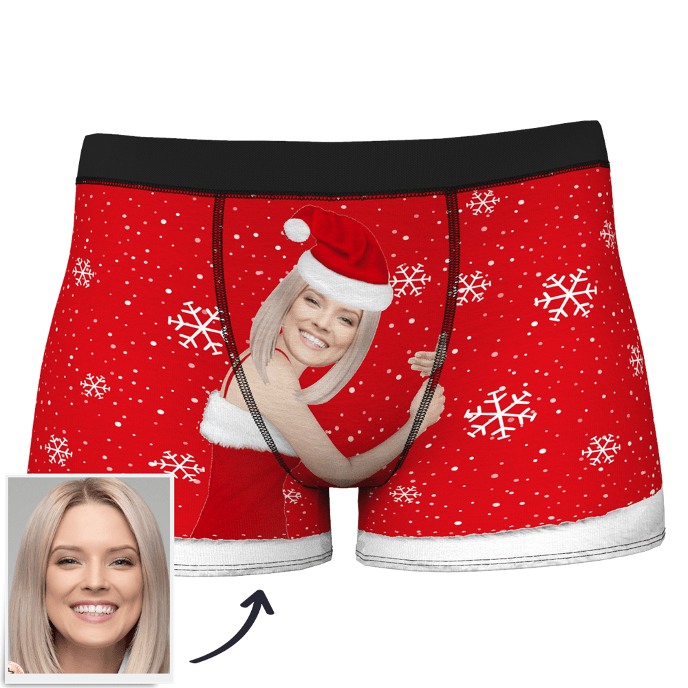 Custom Face Boxers Men's Christmas Face On Body