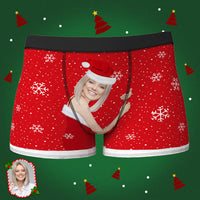 Custom Face Boxers Men's Christmas Face On Body