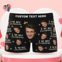 Custom Face Boxer Briefs I Love My Husband Personalised Naughty LGBT Gift for Him