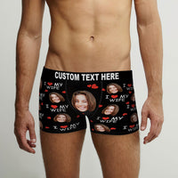 Custom Face Boxer Briefs I Love My Wife Personalised Naughty Gift for Him