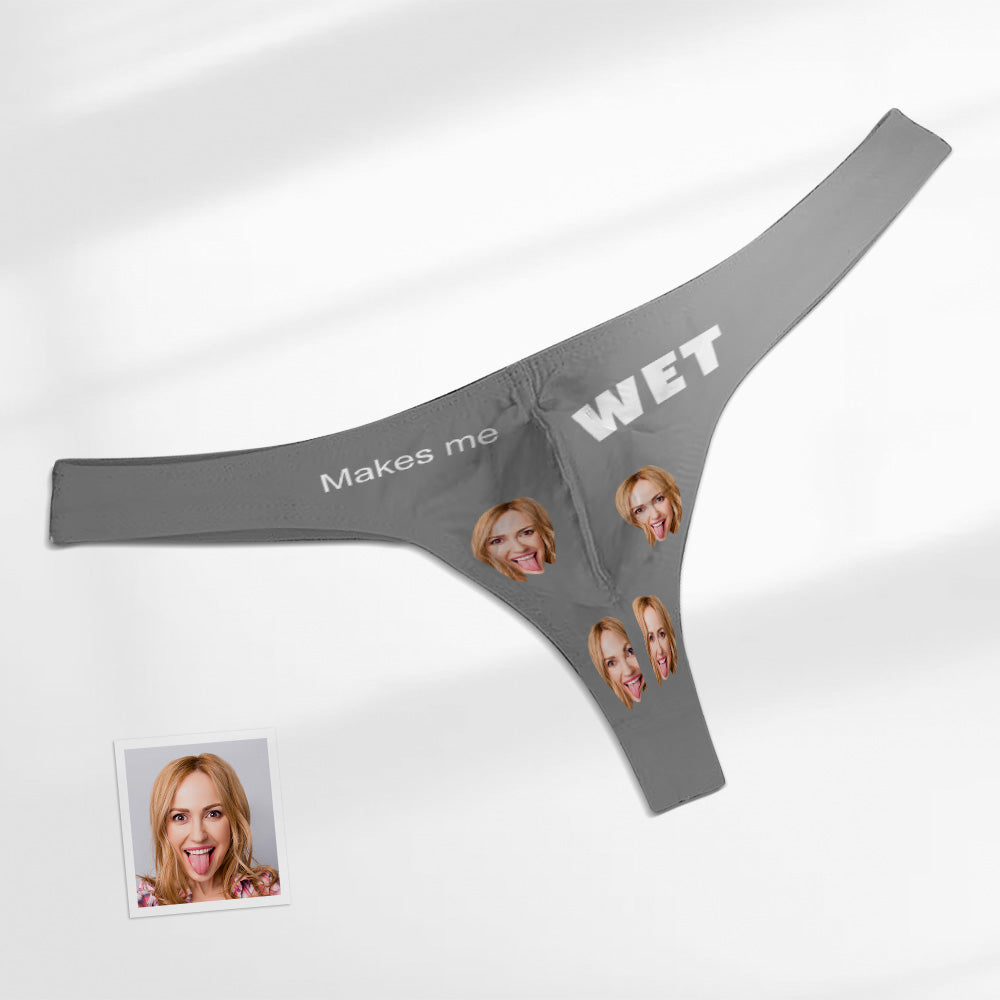 Custom Face Men's Thong - Makes Me Wet Men's Briefs