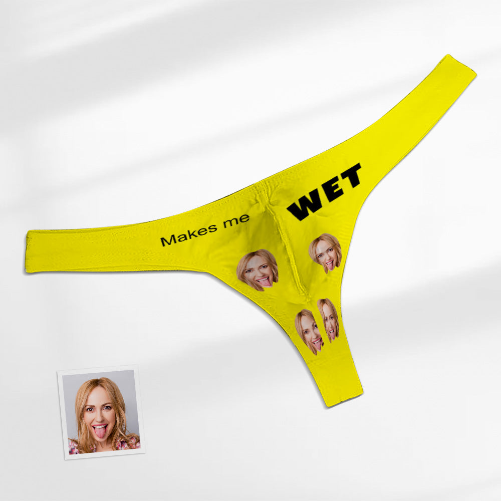 Custom Face Men's Thong - Makes Me Wet Men's Briefs