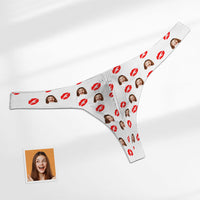 Custom Face Red Lips Men's Thong Kiss Men's Briefs