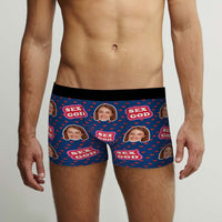 Custom Face Boxers Briefs Personalised Men's Shorts With Photo - Sex God