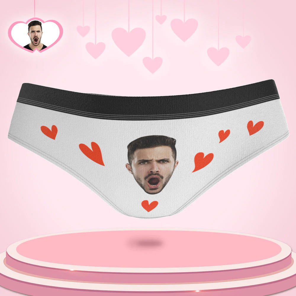 Custom Face Underwear Personalised Funny Women's Panties Briefs Underpants Valentine's Day Gift