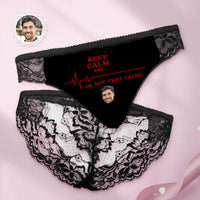 Custom Women Lace Panty Keep Calm Face Sexy Panties Sweet Gift