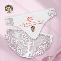 Custom Women Lace Panty Keep Calm Face Sexy Panties Sweet Gift