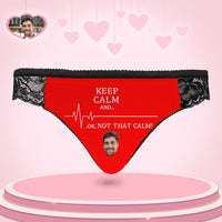 Custom Women Lace Panty Keep Calm Face Sexy Panties Sweet Gift