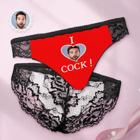 Custom Women Lace Panty I Love Cock Photo Sexy Panties Sweet Gift