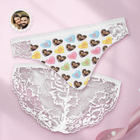 Custom Women Lace Panty Heart Face Sexy Panties Sweet Gift