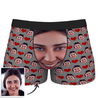 Custom Face Boxer Shorts Love Heart