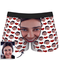 Custom Face Boxer Shorts Love Heart