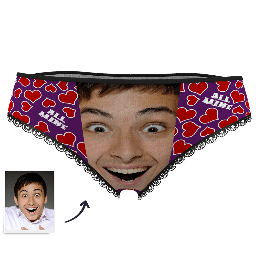 Custom Face Women's Panties All Mine Heart