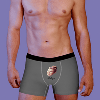 Custom Face And Name Couple Men's Boxer Personalised Gift