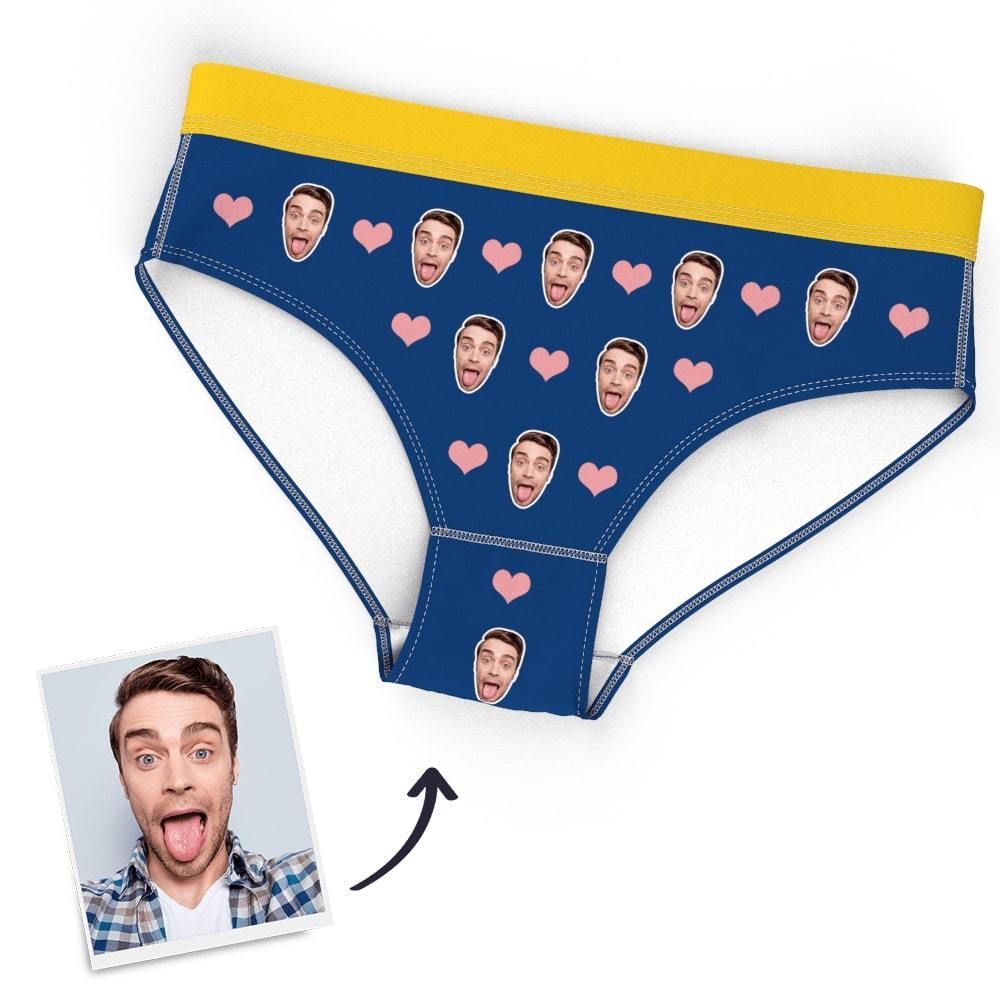 Custom Face Women Panties Heart Underwear