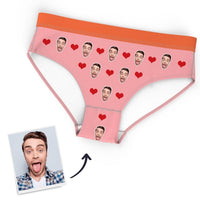 Custom Face Women Panties Heart Underwear