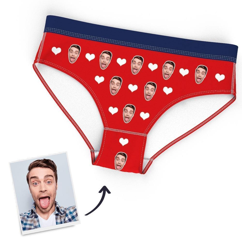 Custom Face Women Panties Heart Underwear