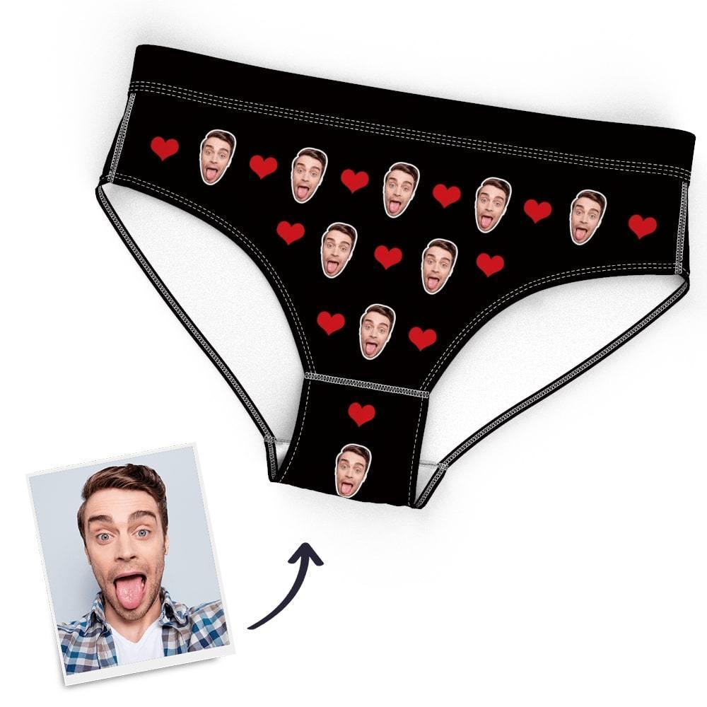 Custom Face Women Panties Heart Underwear