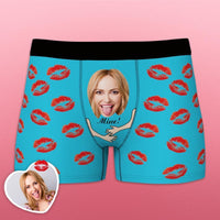 Custom Face Funny Men's Boxer Lip Print