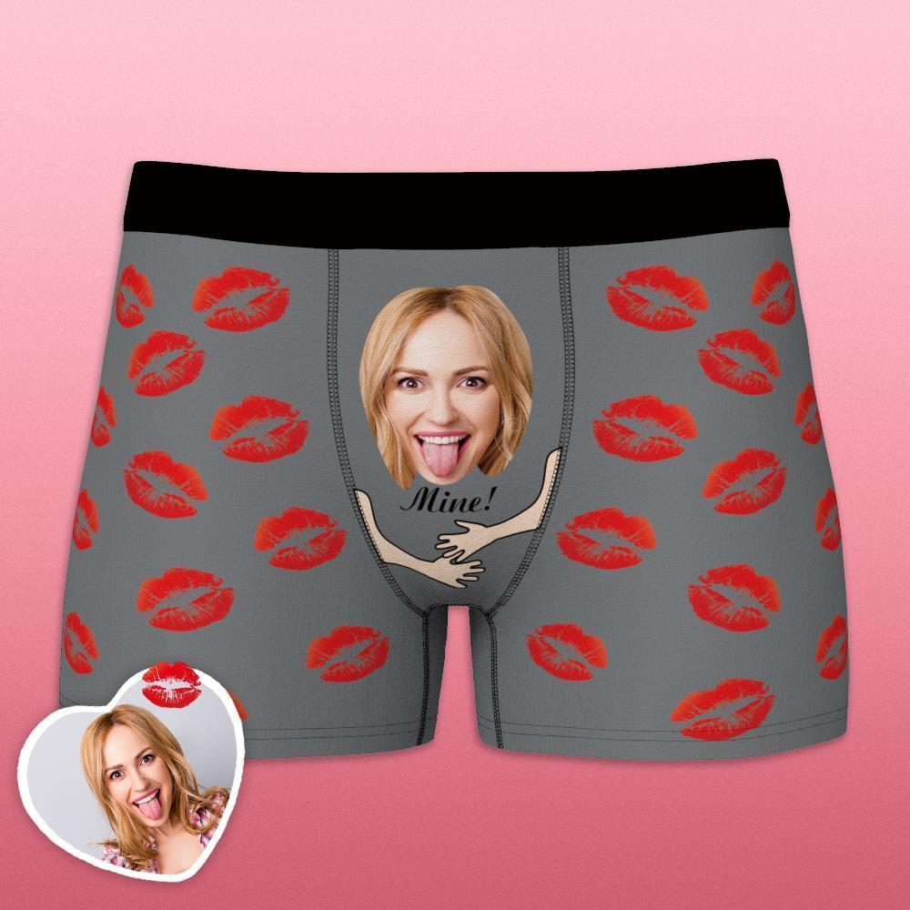 Custom Face Funny Men's Boxer Lip Print