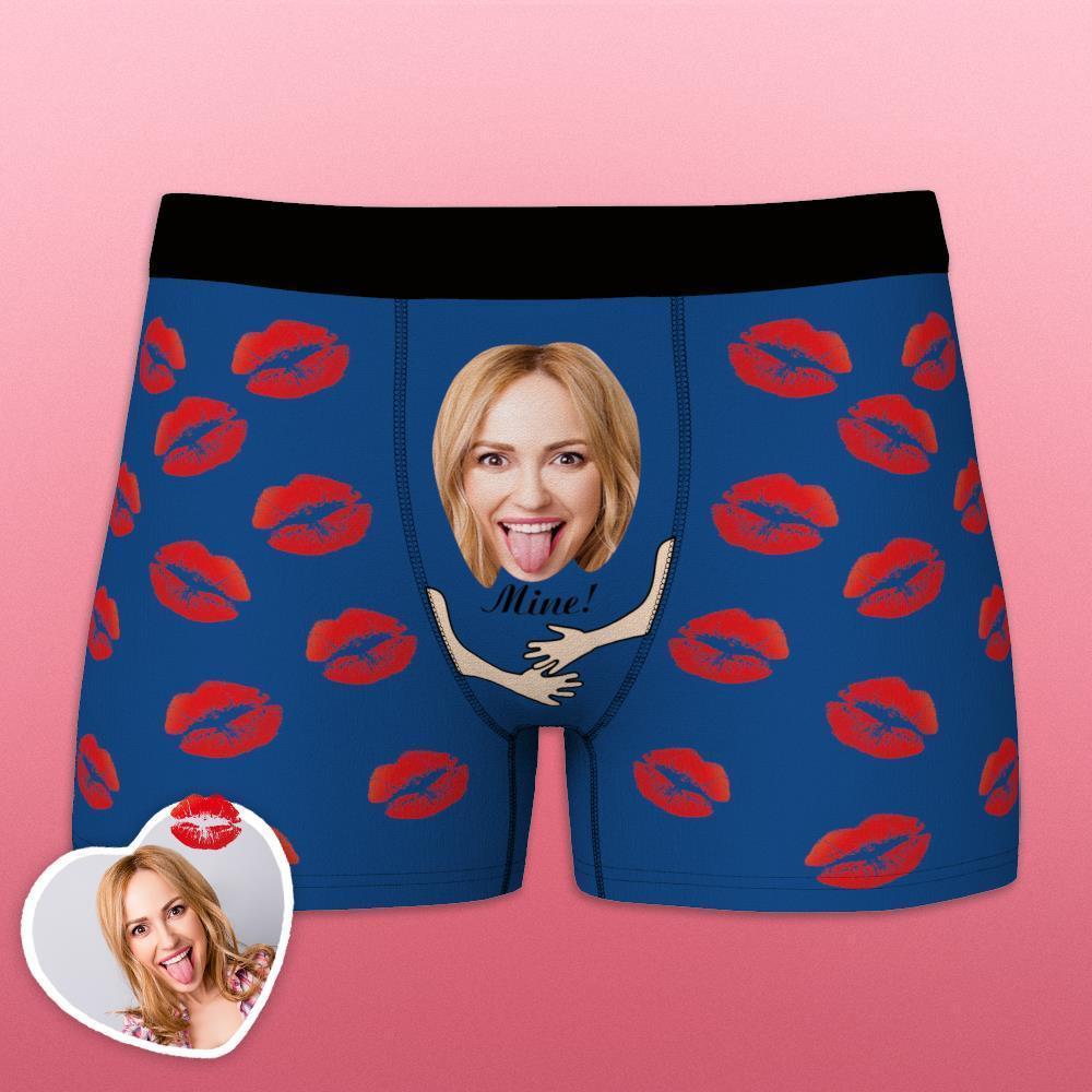 Custom Face Funny Men's Boxer Lip Print