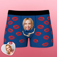 Custom Face Funny Men's Boxer Lip Print