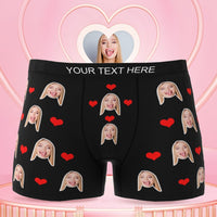 Custom Face Boxer Shorts Heart Gift For Him - Online Preview