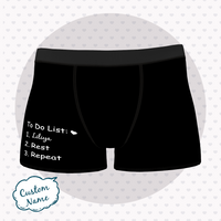 Custom Men Name Boxer - To Do List