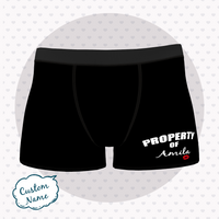 Custom Men Property of Name Boxer