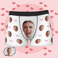 Personalised Funny Face Custom Boxers Gift for him Underwears with Multi Face Photo