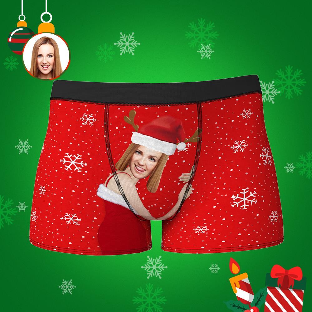 Custom Girlfriend Face Boxers Shorts Personalised Photo Underwear Christmas Gift for Men