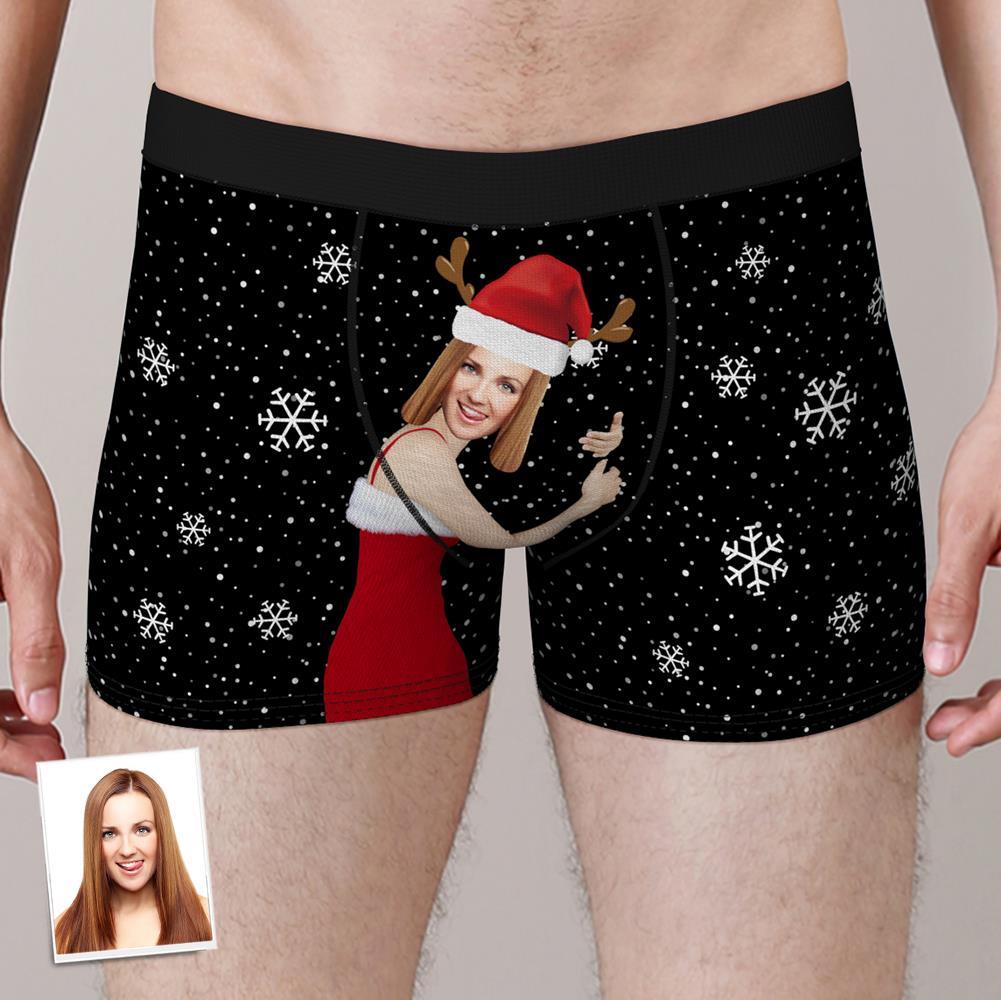 Custom Girlfriend Face Boxers Shorts Personalised Photo Underwear Christmas Gift for Men