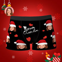 Custom Face Boxers Shorts Personalised Photo Underwear Christmas Gift for Men Merry Christmas