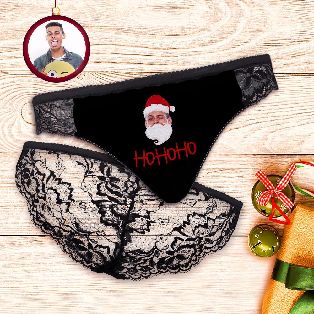 Custom Face Lace Panty Santa Claus Women Sexy Panties with Boyfriend Face