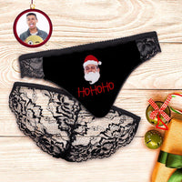 Custom Face Lace Panty Santa Claus Women Sexy Panties with Boyfriend Face