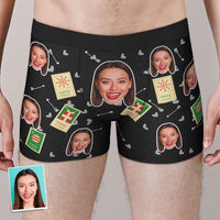 Custom Love Stamps Face Boxers Shorts Personalised Photo Underwear Christmas Gift for Men