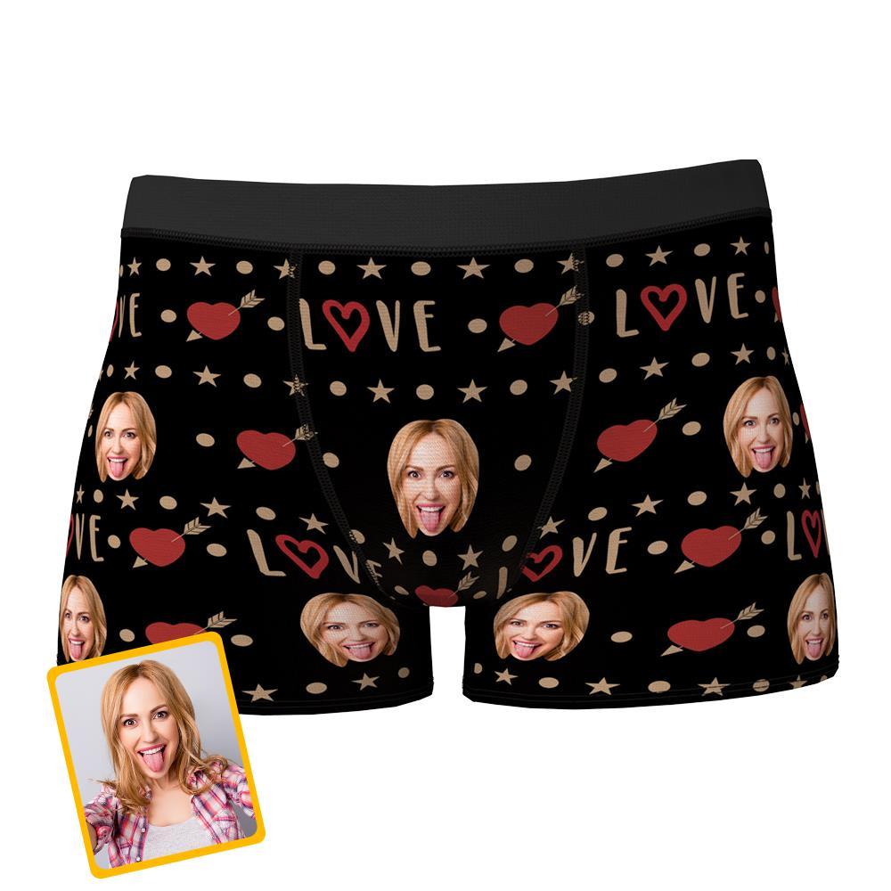 Custom Face Boxers Love Personalised Funny Naughty Underwear Gift For Boyfriend