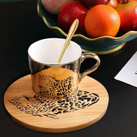 Leopard Coffee Mug Image Coffee Cup Funny Coffee Cups Saucer Set Creativity Valentine's Day Gifts