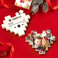 Christmas Gifts Custom Spotify Code Building Brick Personalized Photo Block Heart Shape