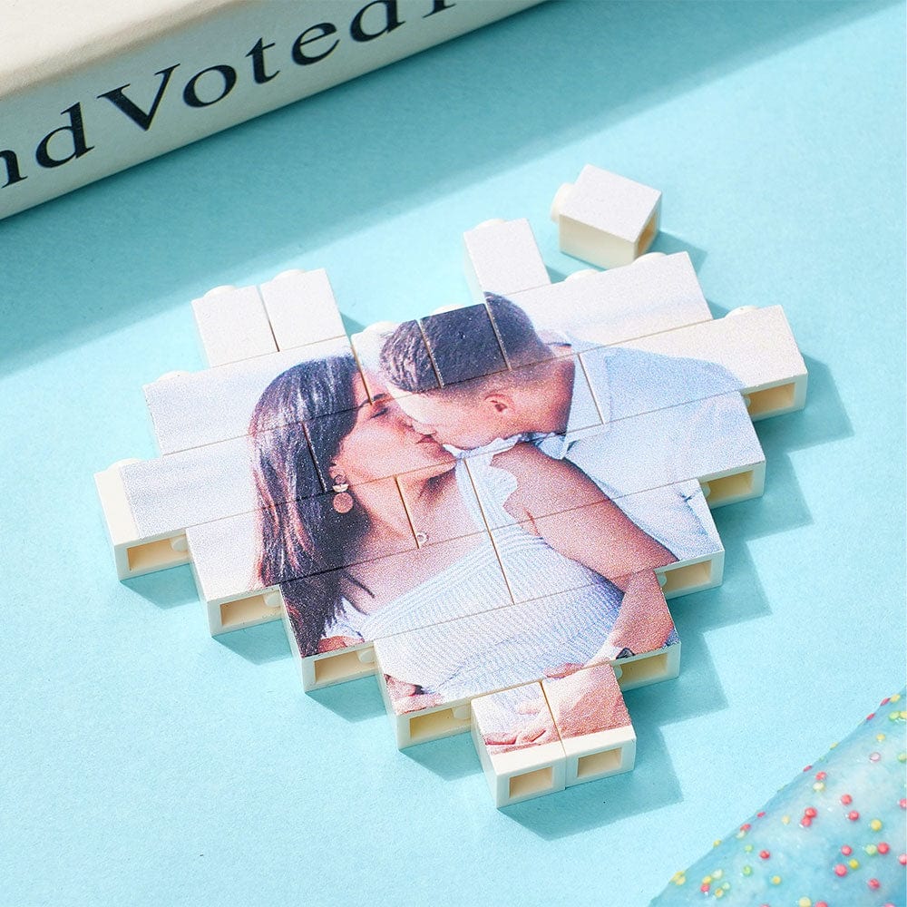 Christmas Gifts Custom Spotify Code Building Brick Personalized Photo Block Heart Shape