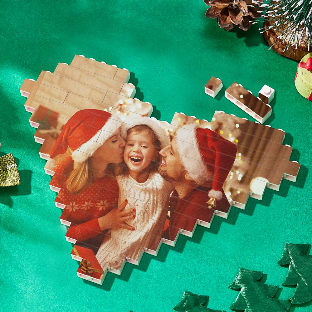 Christmas Gifts Custom Spotify Code Building Brick Personalized Photo Block Heart Shape