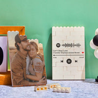 Personalized Brick Rectangle Building Photo Block Spotify Code Custom Text Frame Valentine's Day Gifts