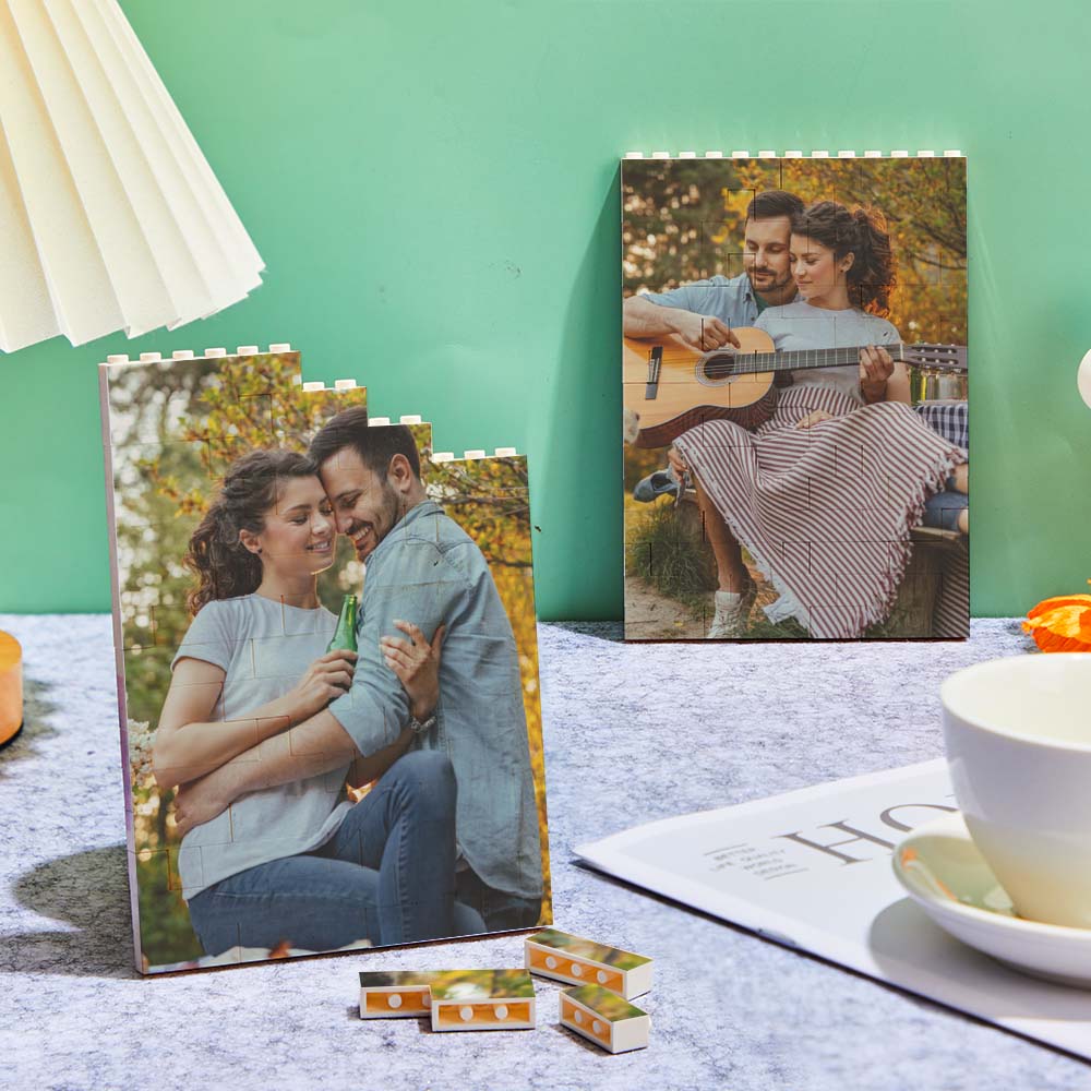 Personalized Brick Rectangle Building Photo Block Spotify Code Custom Text Frame Valentine's Day Gifts