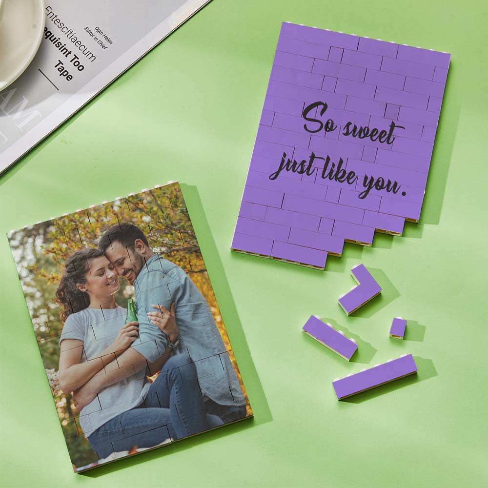 Personalized Brick Rectangle Building Photo Block Spotify Code Custom Text Frame Valentine's Day Gifts