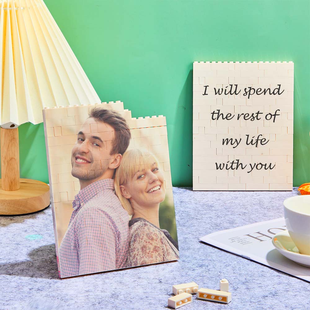 Personalized Brick Rectangle Building Photo Block Spotify Code Custom Text Frame Valentine's Day Gifts