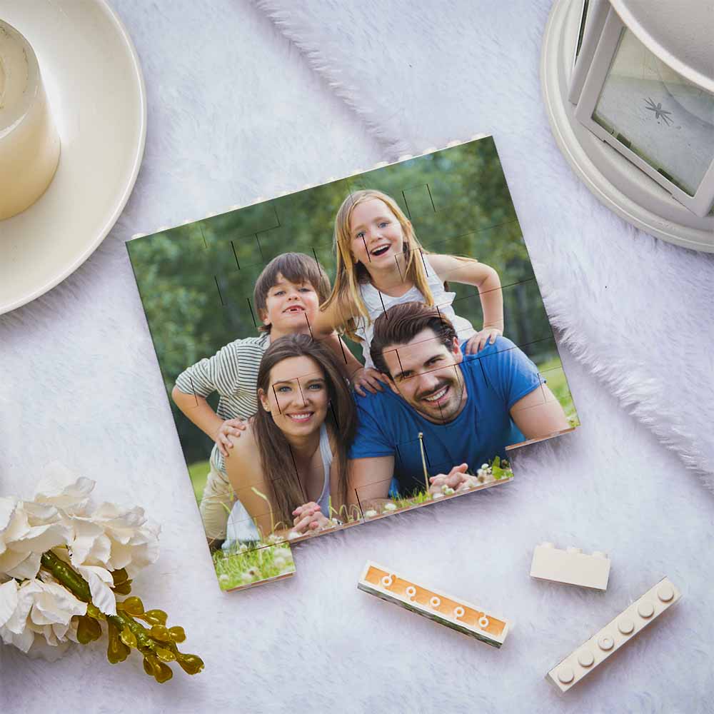 Personalized Building Brick Square Photo Block Spotify Code Custom Text Frame