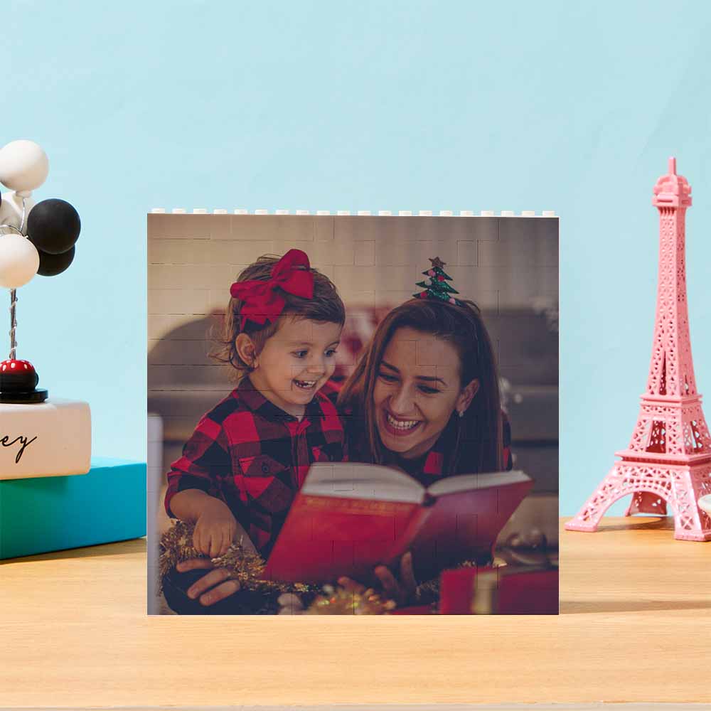 Personalized Building Brick Square Photo Block Spotify Code Custom Text Frame