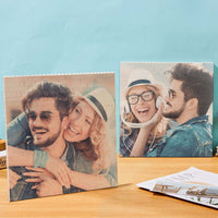 Personalized Building Brick Square Photo Block Spotify Code Custom Text Frame